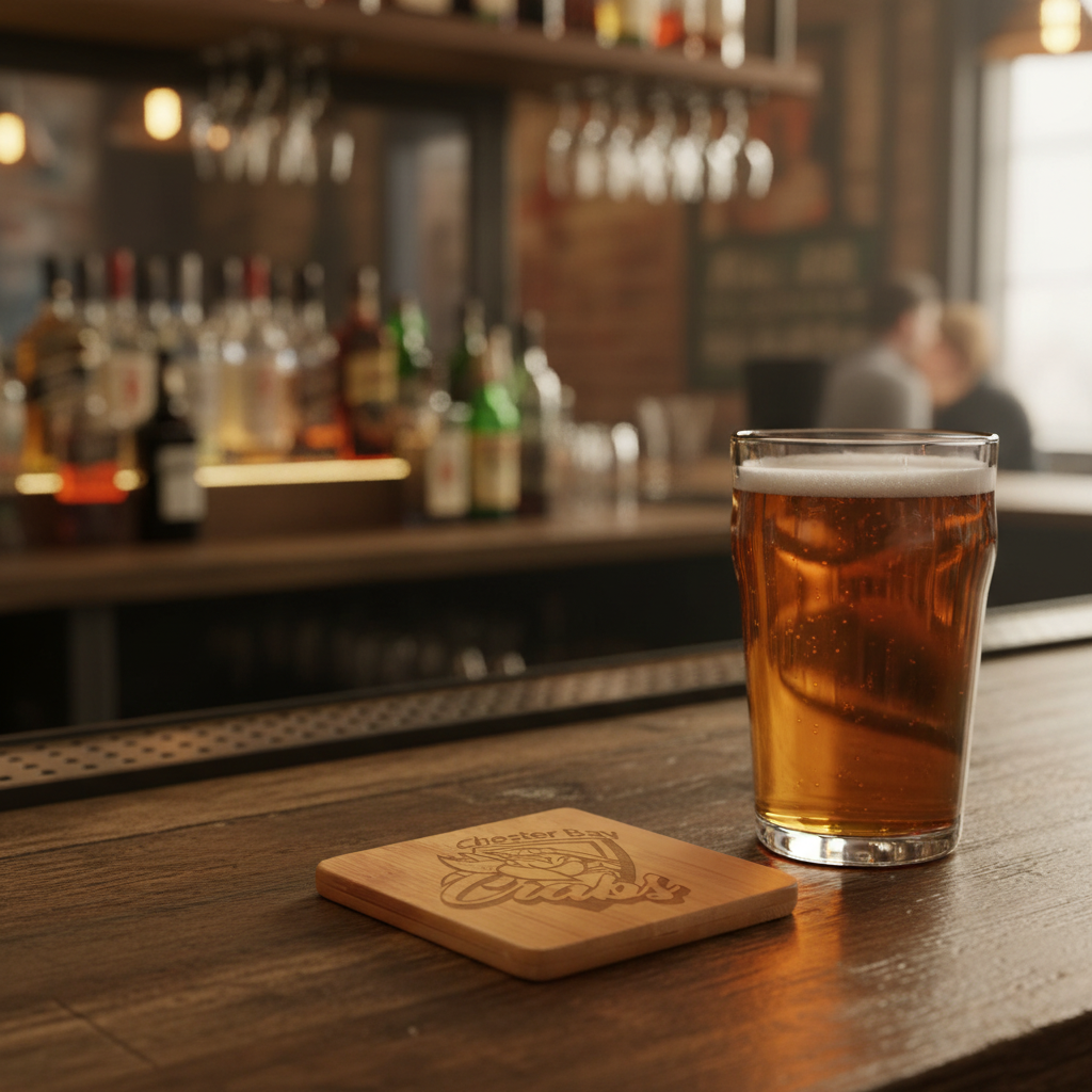 Bamboo Square 6-Coaster Set with Holder