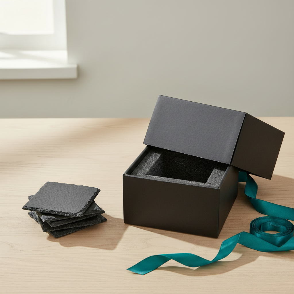 Square Slate Coaster Set-6 Piece