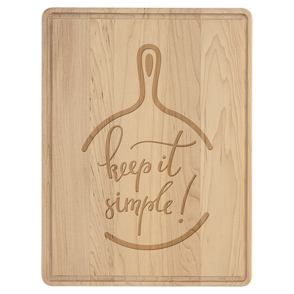 11 1/2" x 8 3/4" Maple Cutting Board with Drip Ring