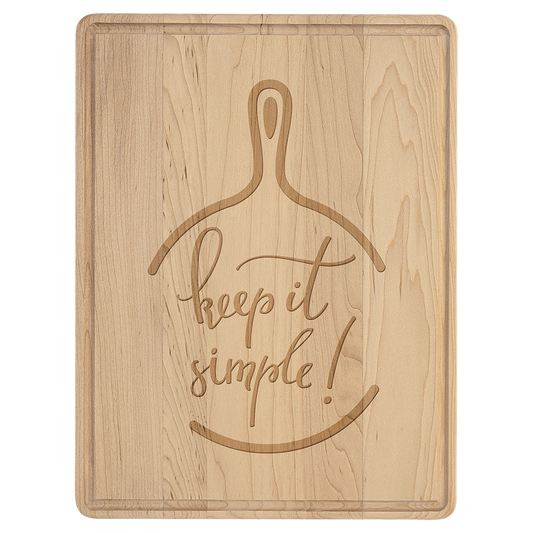 11 1/2" x 8 3/4" Maple Cutting Board with Drip Ring