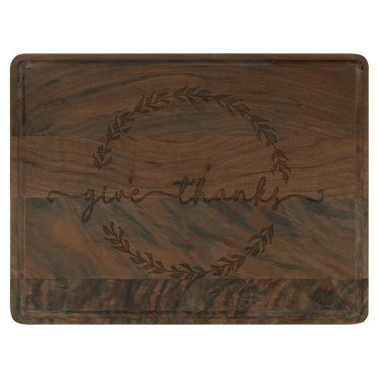 11 1/2" x 8 3/4" Walnut Cutting Board with Drip Ring