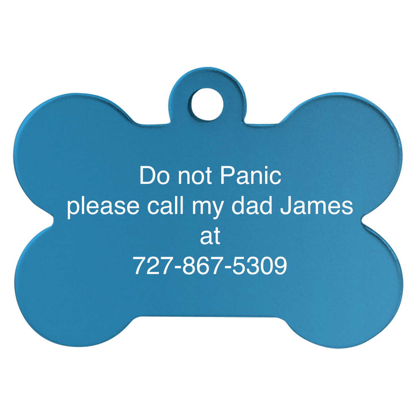 1 1/4" x 3/4" Laserable Anodized Aluminum Bone Pet Tag