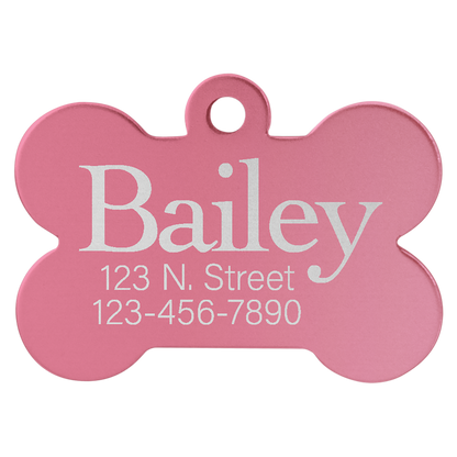 1 1/4" x 3/4" Laserable Anodized Aluminum Bone Pet Tag