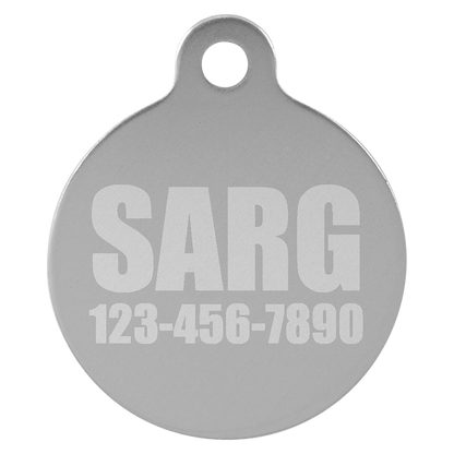 1" Laserable Anodized Aluminum Round Pet Tag with Tab